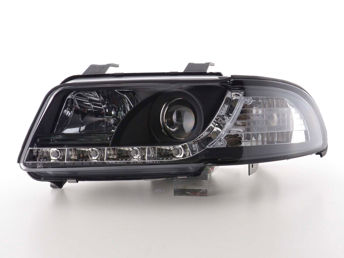 Scheinwerfer Set Daylight LED Tagfahrlicht Audi A4 B5 8D 99-01 schwarz Scheinwerfer Set Daylight LED Tagfahrlicht Audi A4 B5 8D 99-01 schwarz